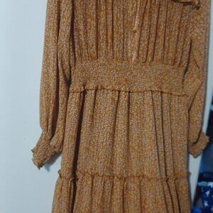 Pinch Long Floral Dress Easter Passover Spring Large